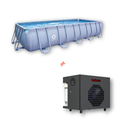 Piscina Temperada Estructural Rectangular 12 m3: Kit Completo con Bomba de Calor Plug & Pool