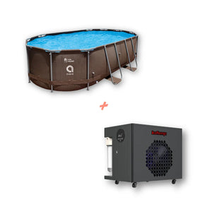 Piscina Temperada Estructural Ovalada 8 m3: Kit Completo con Bomba de Calor Plug & Pool