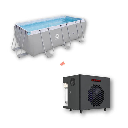 Piscina Temperada Estructural Rectangular 7 m3: Kit Completo con Bomba de Calor Plug & Pool