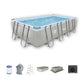 Piscina Temperada Estructural Rectangular 17 m3: Kit Completo con Bomba de Calor Plug & Pool