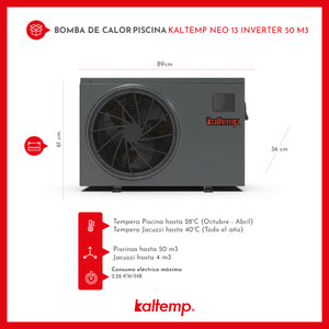 Bomba de Calor Kaltemp Pooltemp Neo 13 Full Inverter 55 m3