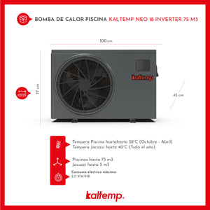 Bomba de Calor Kaltemp Pooltemp Neo 18 Inverter 80 m3
