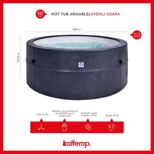 Hot Tub Semirrígido Avenli Osaka 4 personas Bajo consumo