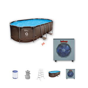 Piscina Temperada Estructural Ovalada 8 m3: Kit Completo con Bomba de Calor Inverter
